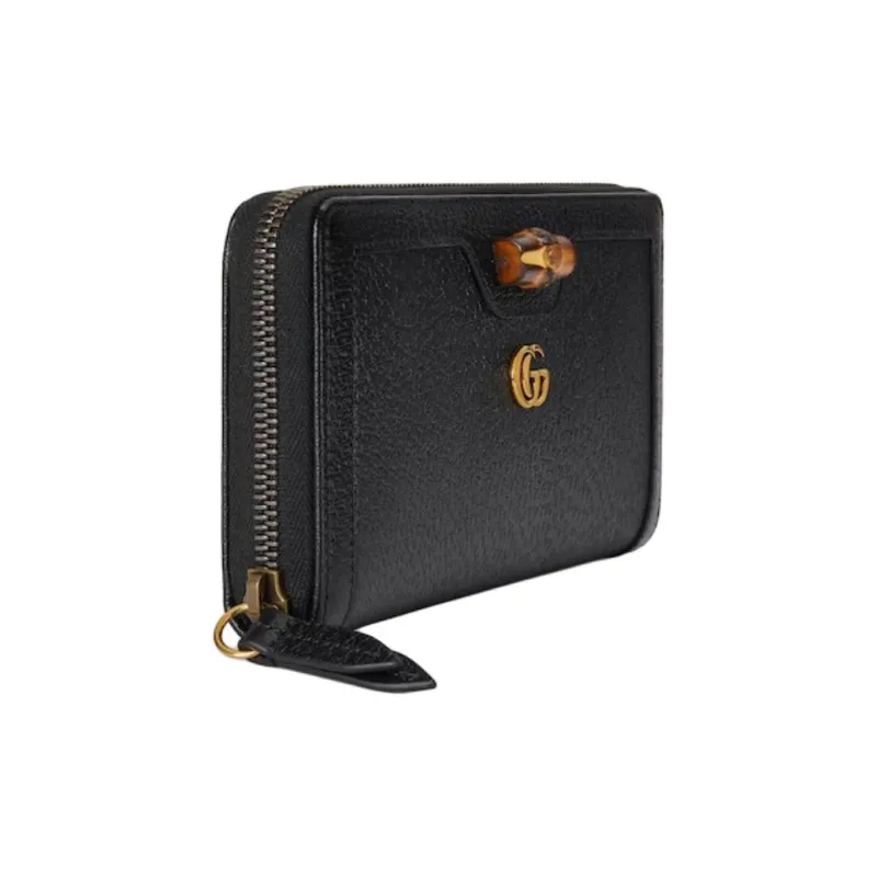 GUCCI Diana Leather Wallet Regular Women's Black-1