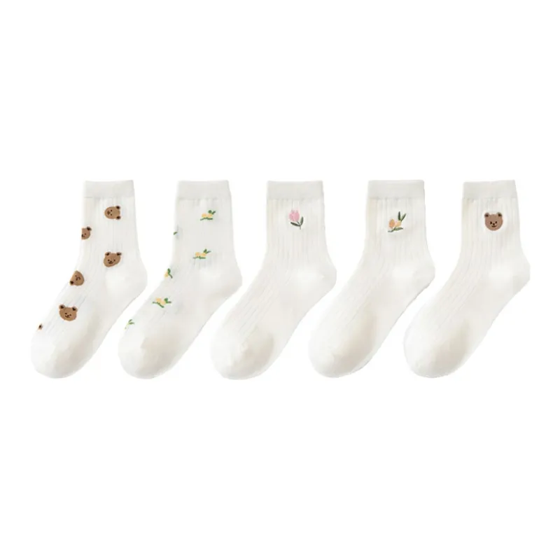 Gentle Welcome Mid Calf Socks Unisex 5 Pack-0