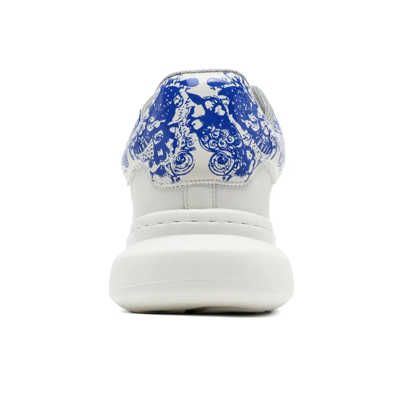 BEN SHERMAN Low Top Skateboard Shoes Men's White Blue-2