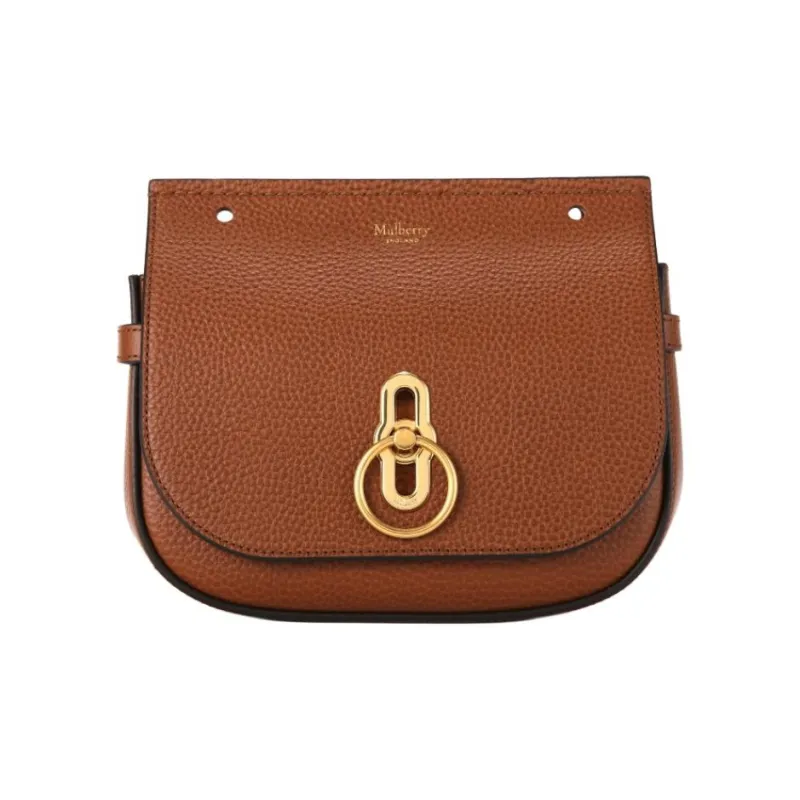 Mulberry Cow Leather Shoulder Bag Trumpets Women's Brown-0