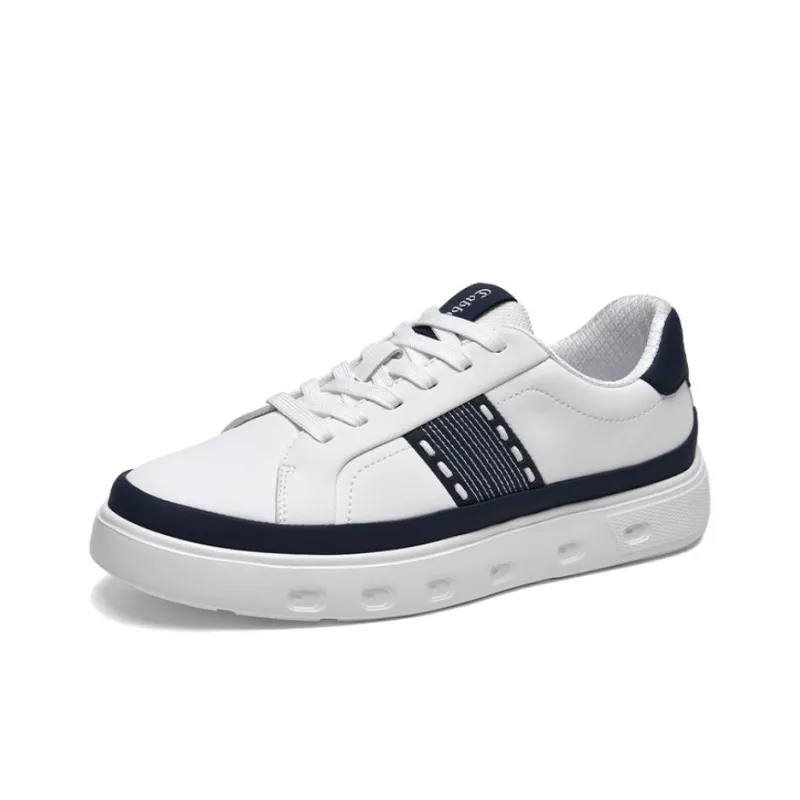 Cabbeen Height Increasing Abrasion Resistant Low Top Skateboard Shoes Men's Dark Blue-1
