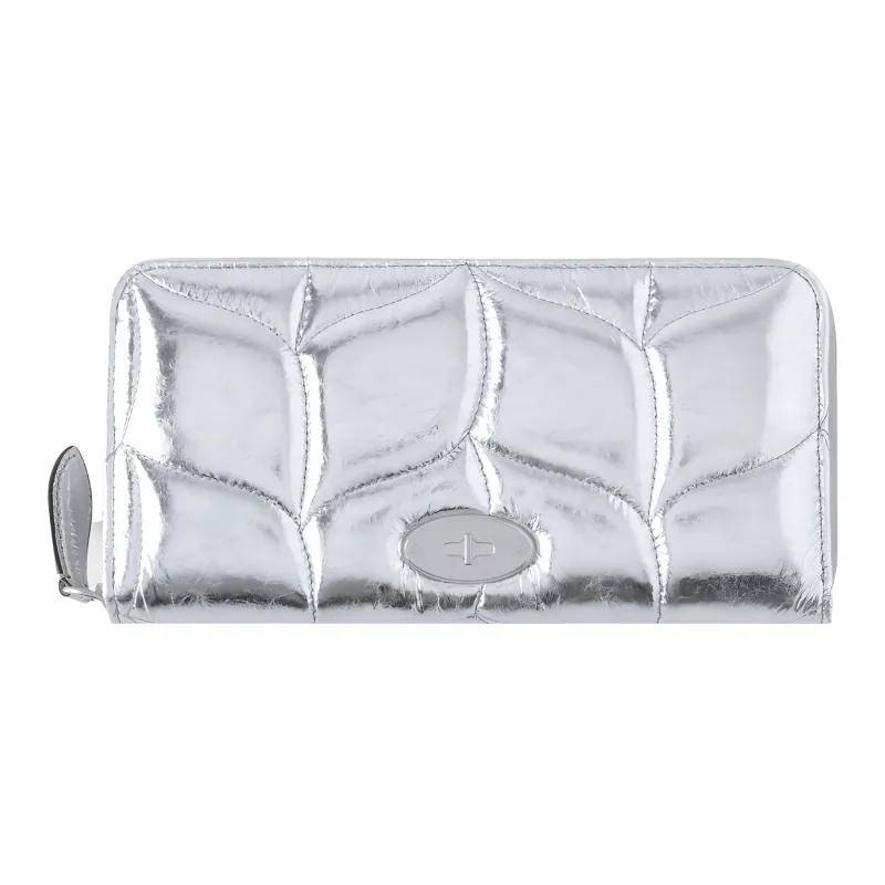 Mulberry Cow Leather Wallet Women's Silver-0
