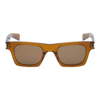 SAINT LAURENT Acetate Square Sunglasses Men's Brown