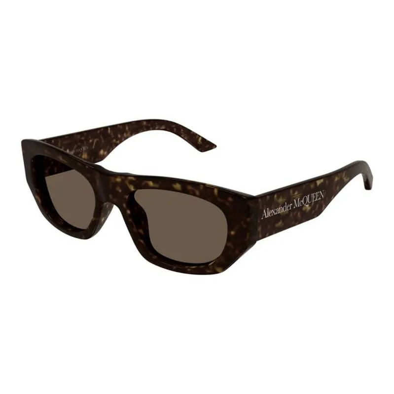 Alexander McQueen Acetate Irregular Shape Sunglasses Women's Brown-0