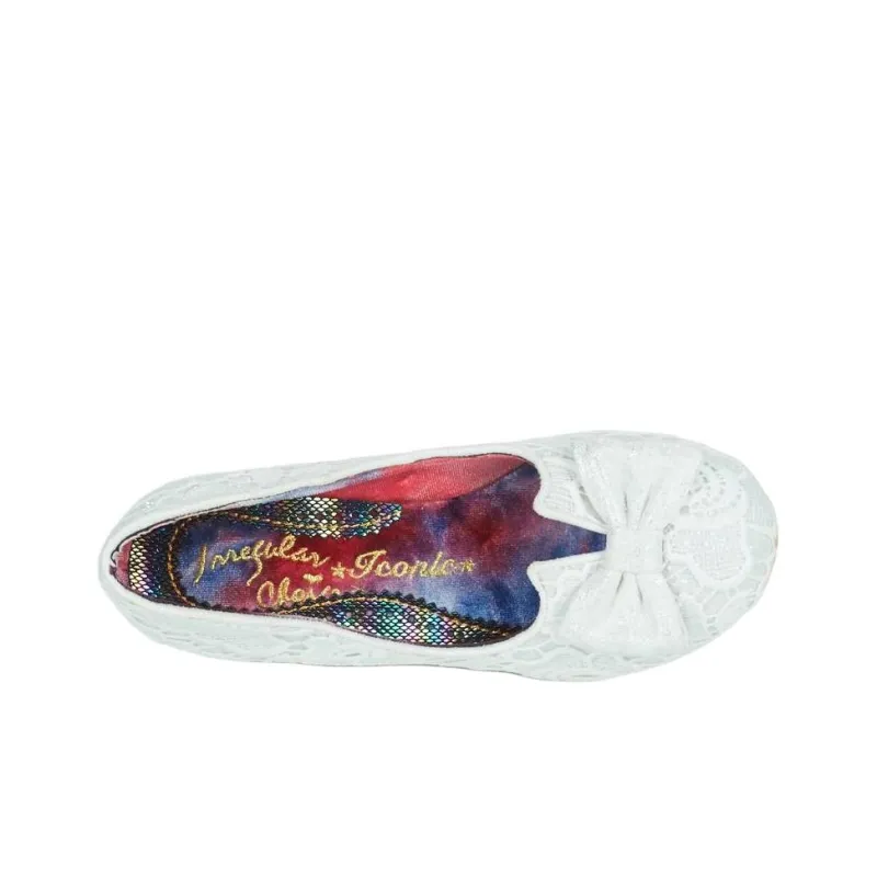IRREGULAR CHOICE Dazzle Razzle Chunky Heel High Heels 6cm Women's White-5