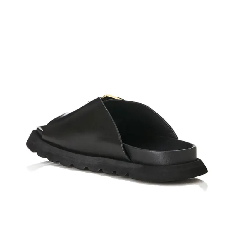 ALIAS MAE Rubber Sole Slip Resistant Odor Resistant Slide Slippers Women's Black-3