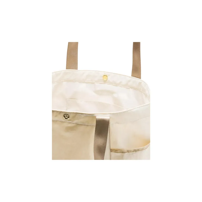Lululemon Nylon Tote Bag, Shopping Bag, Shoulder Bag Unisex Ecru-2