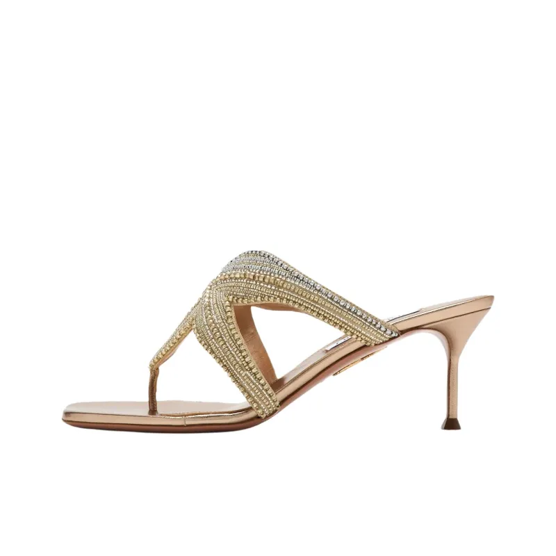 AQUAZZURA Flip Flops 6.5cm Women's Gold-0