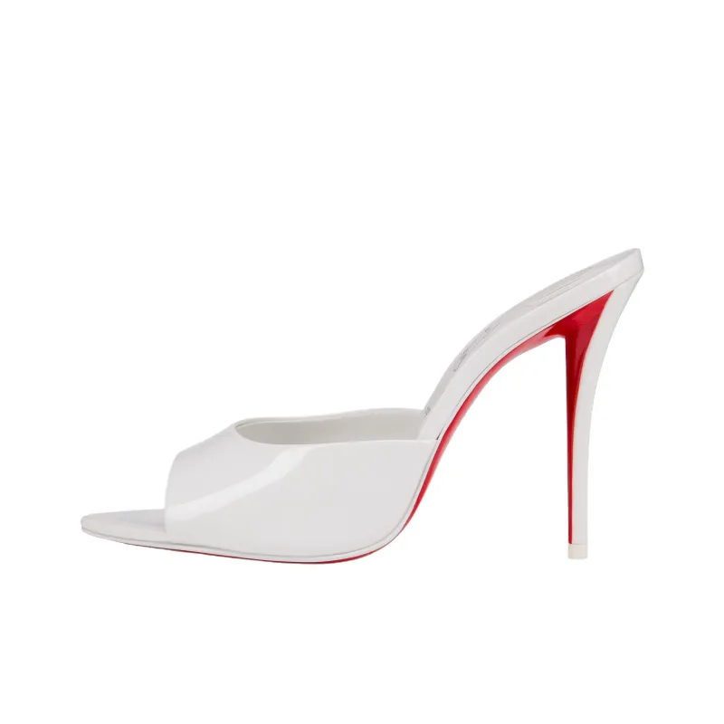 CL Slide Slippers 10cm Women's White-0