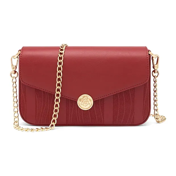 CLEVER& KETCH PU Crossbody Bag, Shoulder Bag Women's Apricot/Black/Red-4