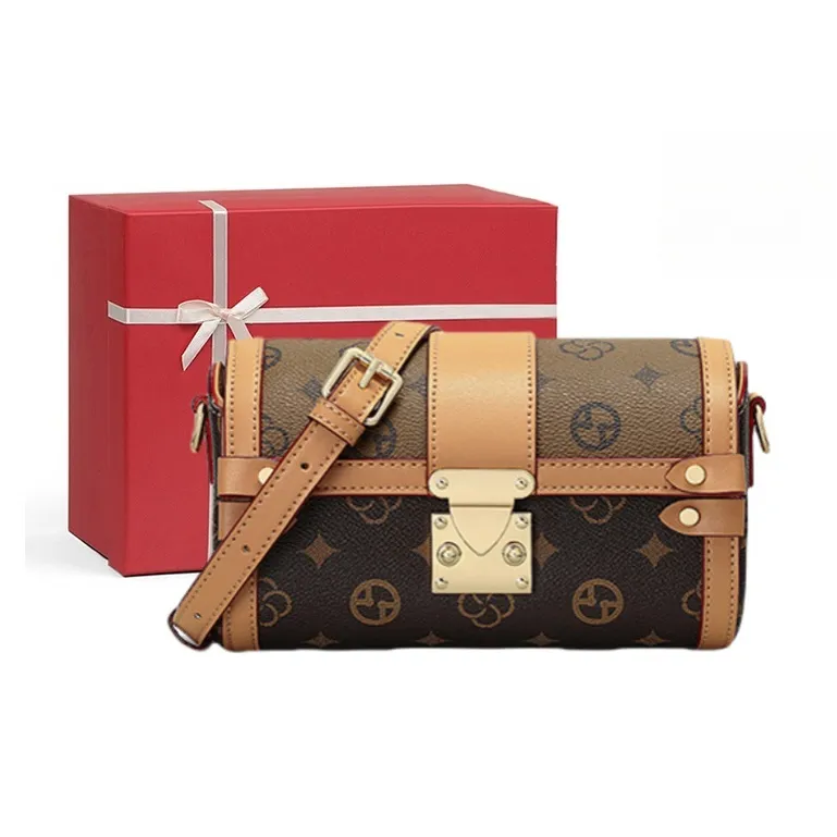 CNNCOO Synthetic Leather Cylinder Bag Crossbody Bag Women's Coffee-0