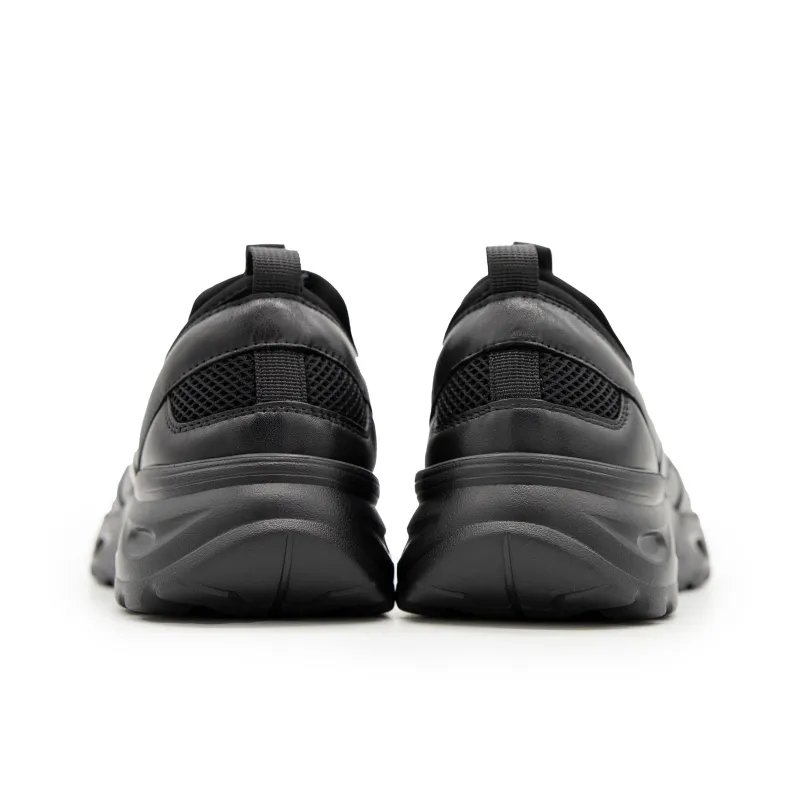 Satchi Shock Absorbers Slip Resistant, Abrasion Resistant, Breathable Mid Top Casual Shoes Men's Black-5