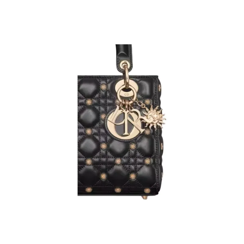 DIOR Lady Dior Lambskin Shoulder Bag, Crossbody Bag, Handbag Trumpets Women's Black-3
