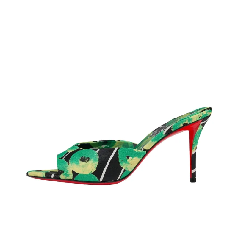 CL Slide Slippers 8cm Women's Green-0