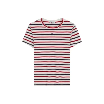 Tommy Hilfiger T Shirts Women's White, Black, Red Stripes 0FG