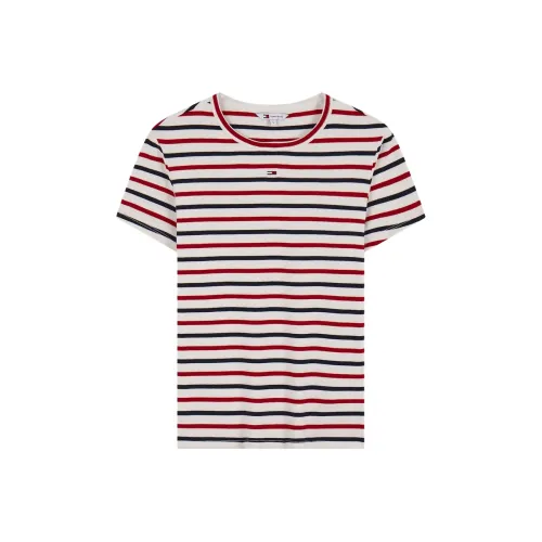 Tommy Hilfiger T Shirts Women's White, Black, Red Stripes 0FG
