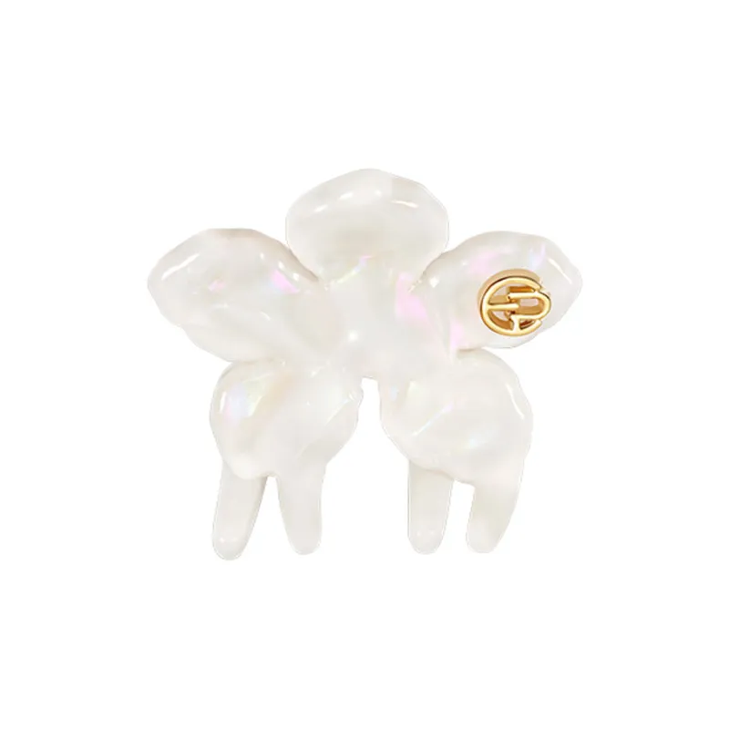 EVITA PERONI Acetate Plate Hair Clips Women's White-0