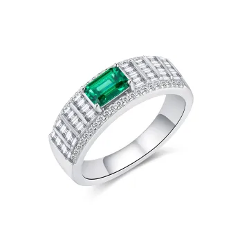 FUNNXI Synthetic Emerald Rings Men's