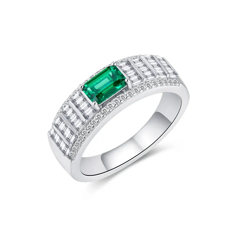 FUNNXI Synthetic Emerald Rings Men's-0