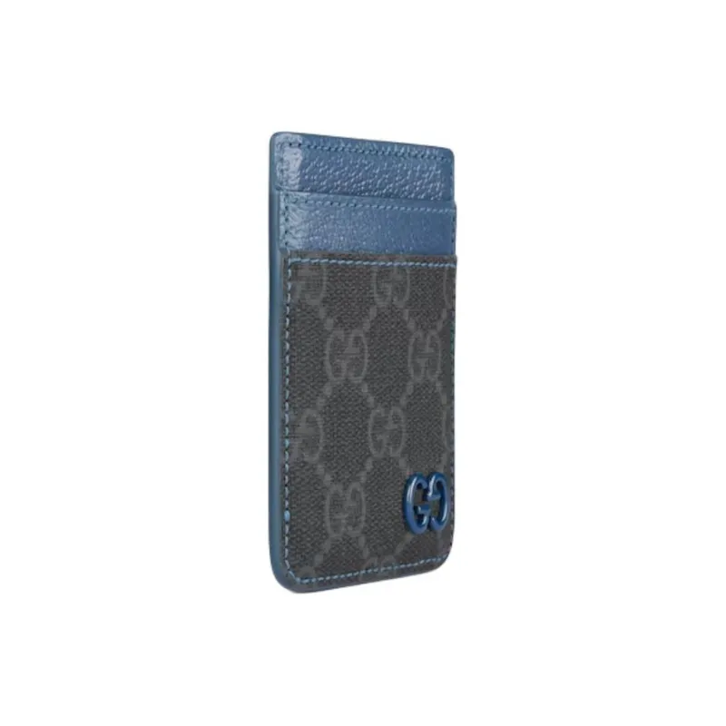 GUCCI Supreme Canvas Card Holder Regular Unisex Blue & Black-1