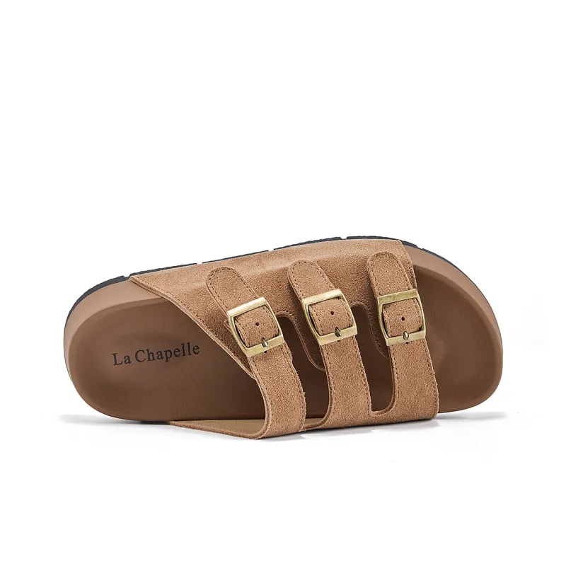 La Chapelle Slip Resistant Abrasion Resistant Slide Slippers Women's Brown-2