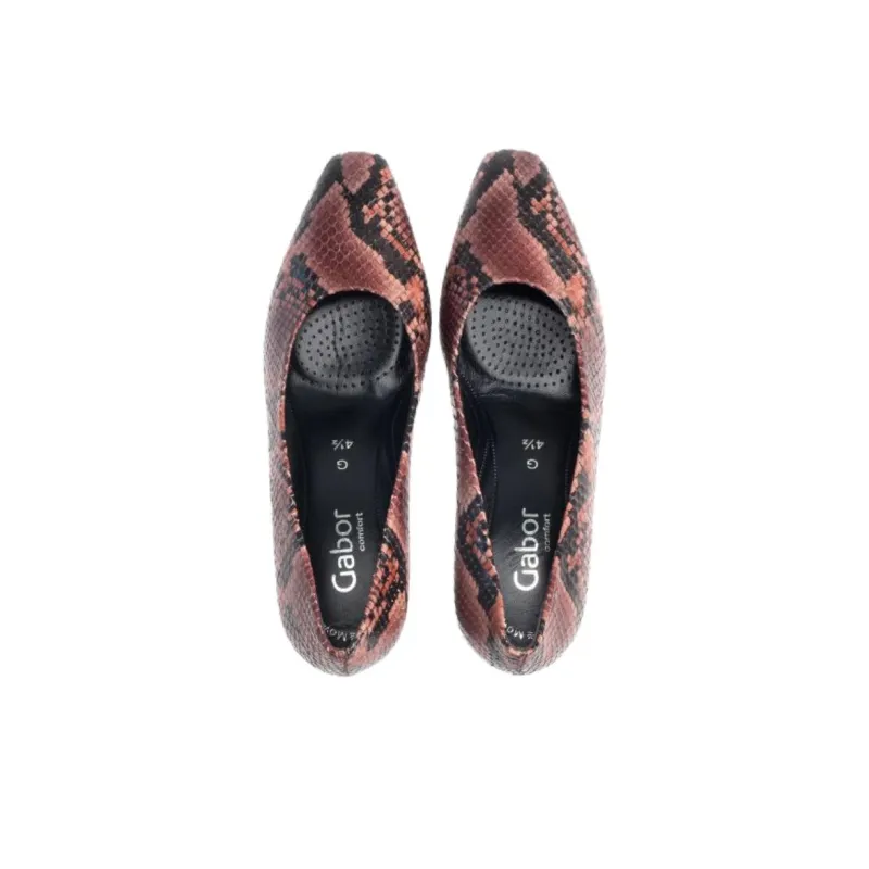 Gabor Enfiler Chunky Heel High Heels Women's Leopard Print-2