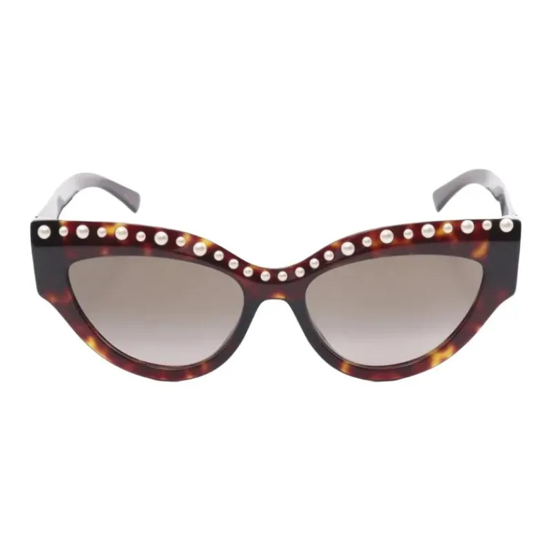Jimmy Choo Acetate Metal Pearl Cat Eye Sunglasses Unisex Tortoiseshell-1