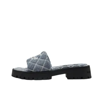 MARC JACOBS The Quilted Denim Slides Women's