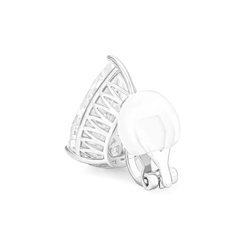 GEMOLA Synthetic Cubic Zirconia Clip On Earrings Unisex-2