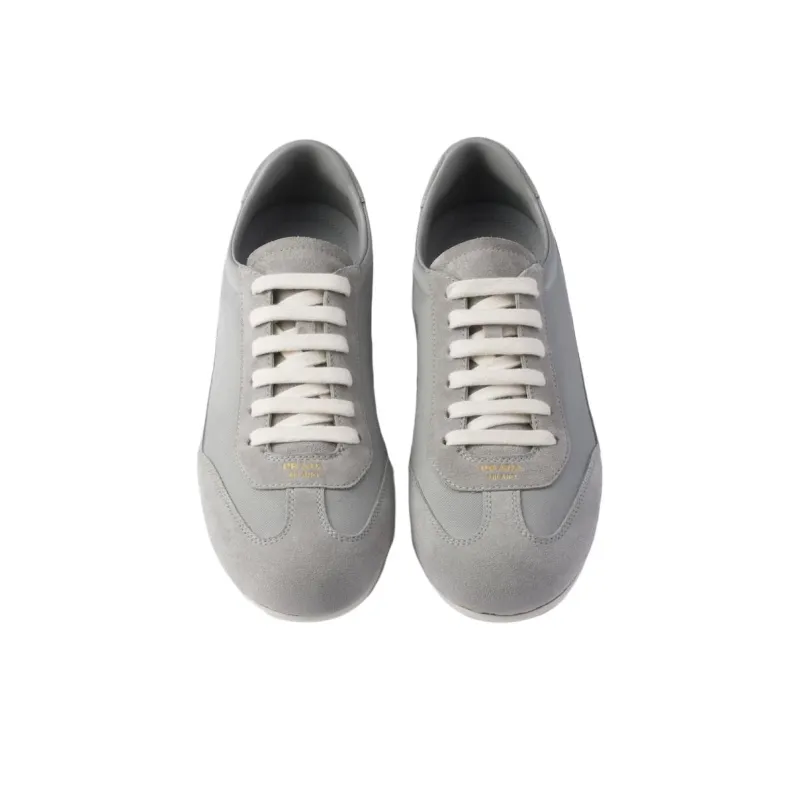 PRADA Low Top Skateboard Shoes Men's Gray-4