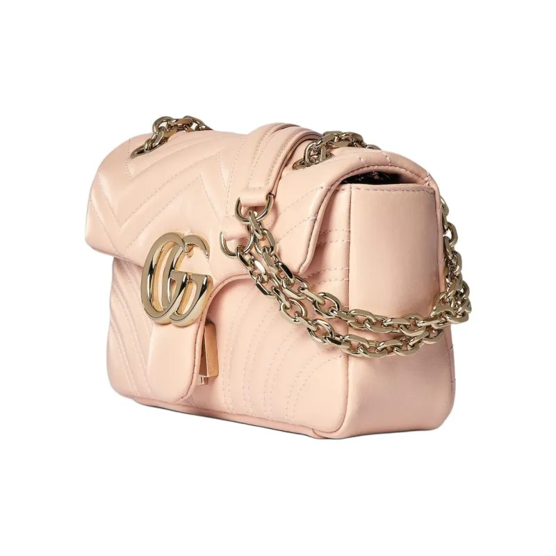 GUCCI GG Marmont Lambskin Shoulder Bag Trumpets Women's Light Pink-1