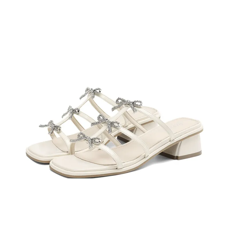 DAPHNE Slide Slippers Women's Beige, Silver-2