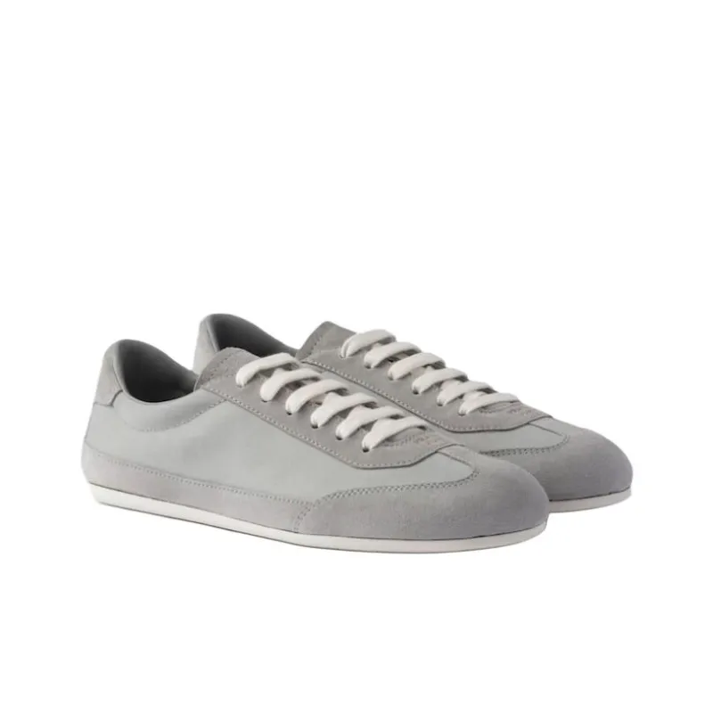 PRADA Low Top Skateboard Shoes Men's Gray-2