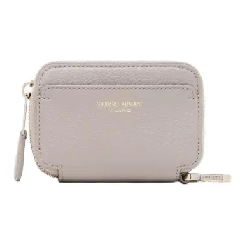 AMANI Cow Leather Wallet Mini Women's Beige