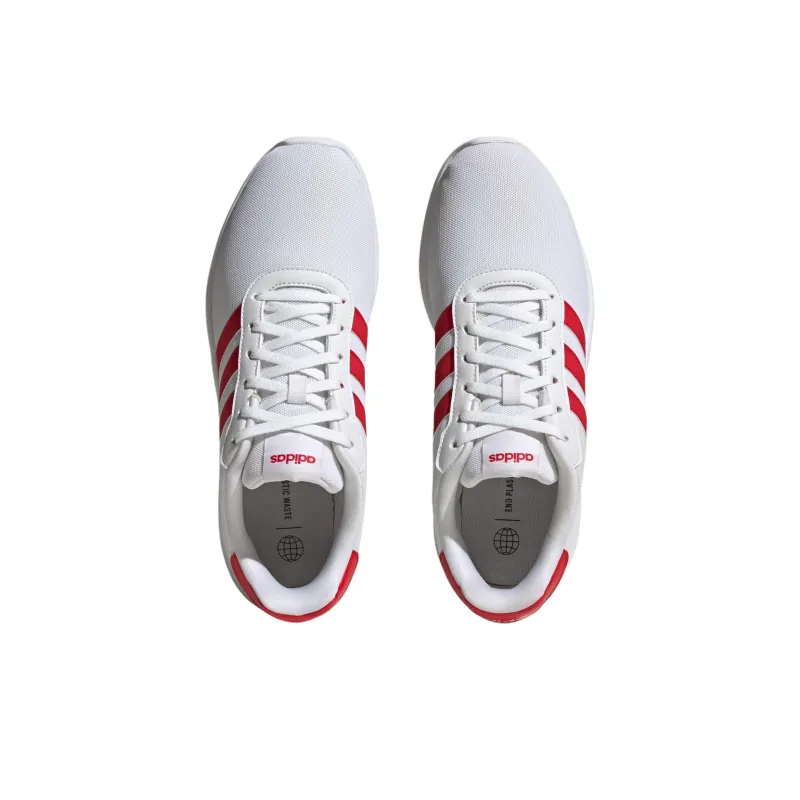 Adidas LITE RACER 3.0 Anti Slip Wear Resistant Low Top Casual Running Shoes Men's White Red-4