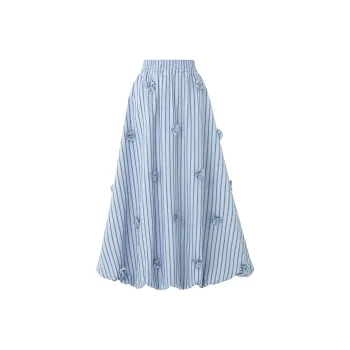 SOON FLOWER Casual Long Skirt Women's Blue