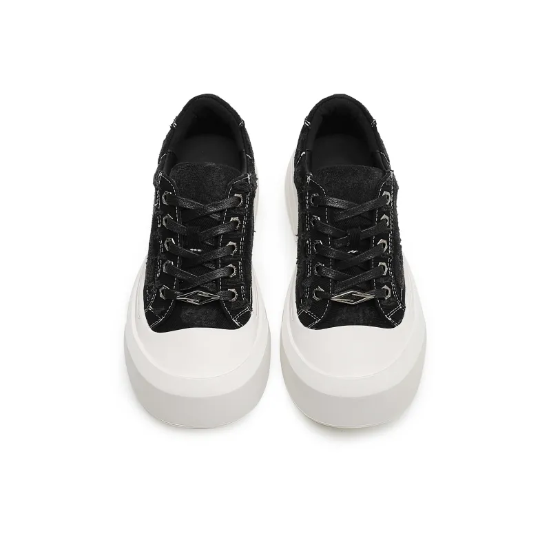 Hong Kong Meng Slip Resistant, Breathable, Height Increasing Low Top Skateboard Shoes Men's Black-7