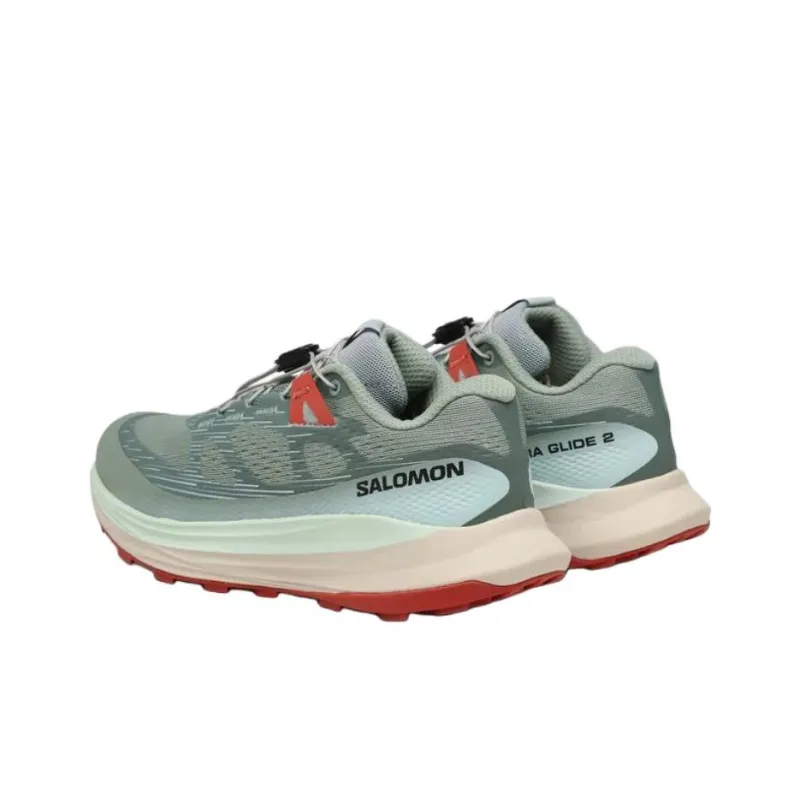 SALOMON Ultra Glide 2 Anti Slip Wear Resistant Low Top Running Shoes Women's Green-2