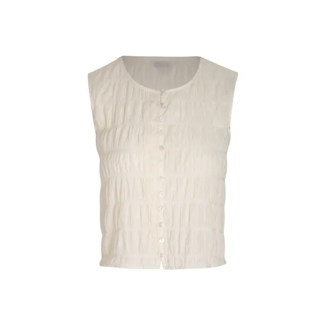 Little pull Tank Tops Women's Beige-0