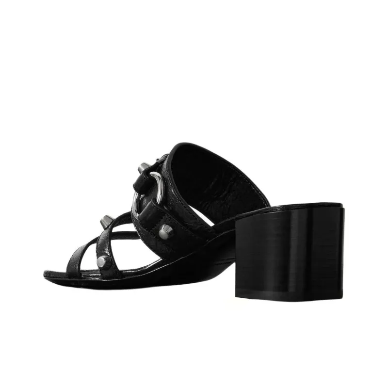 Balenciaga Slide Slippers 5cm Women's Black-2