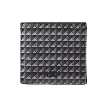 Valentino Calfskin Wallet Mini Men's Gray & Multicolor
