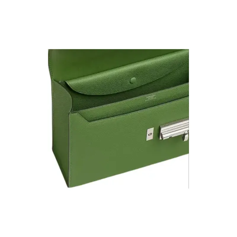 HERMES Verrou Epsom Calfskin Shoulder Bag, Crossbody Bag Women's Ribbon Green-3