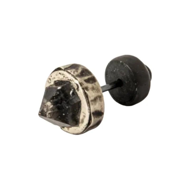 Parts Of Four 10K White Gold, Sterling Silver, Diamond, Crystal, Quartz Stud Earrings Unisex Black-2