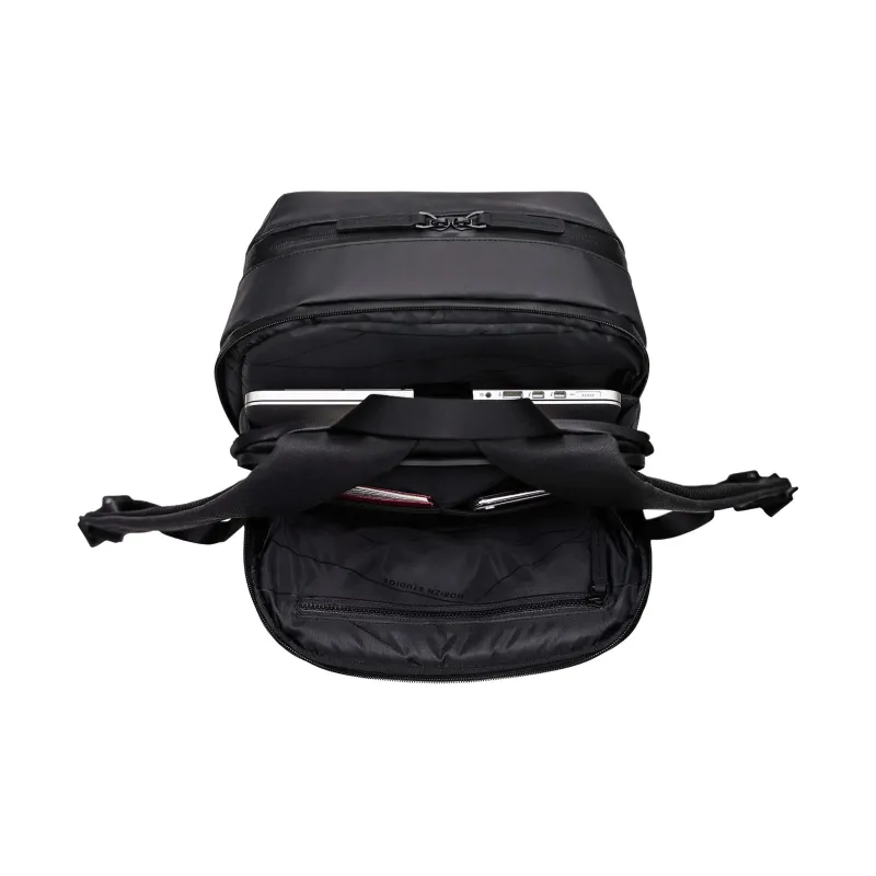 HORIZN STUDIOS Waterproof Fabric Backpack Medium Size Unisex Black-4