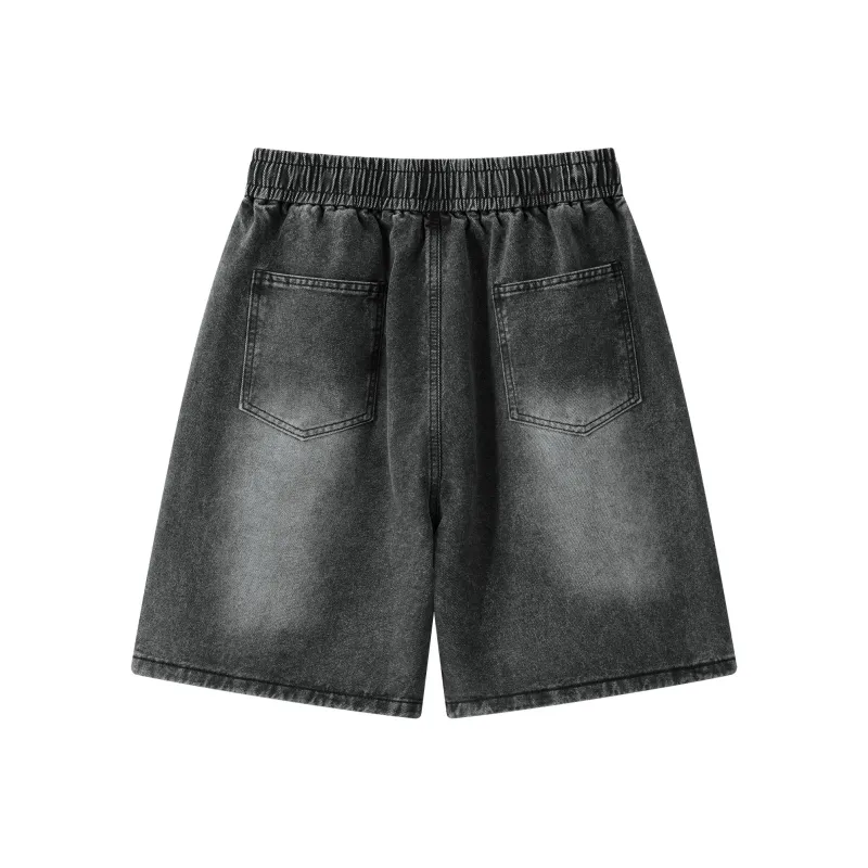 VEIDOORN Denim Shorts Unisex Washed Black-1