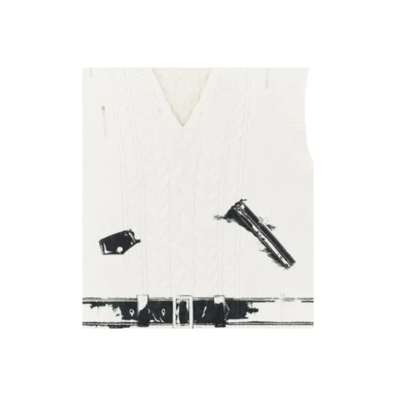 WE11DONE SS23 Tank Top Unisex Ivory White-2