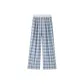 Blue Checkered-Regular Pants Length