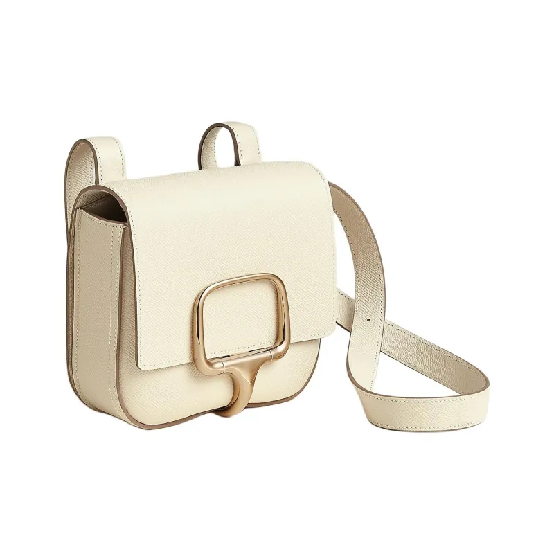 HERMES Della Cavalleria Epsom Calfskin Shoulder Bag Mini Women's I2 Nata Cream White-1