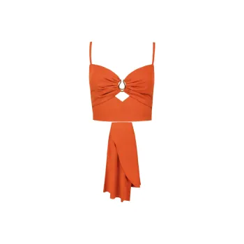 PRONOUNCE Two Piece Skirt Sets Women's Clothing Sets Orange