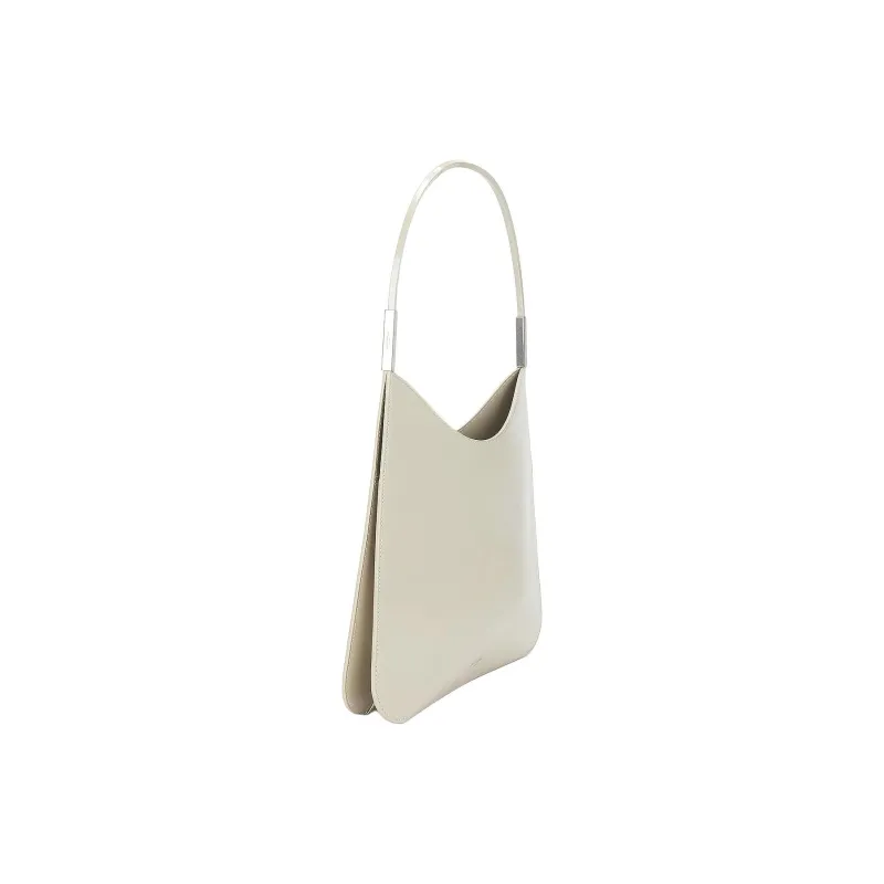 SAINT LAURENT Patent Leather Hobo Shoulder Bag Women's Bright Gray-2